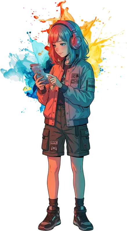 ゲームクリエイターを目指す女性キャラクター