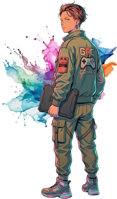 ゲームクリエイターを目指す男性キャラクター